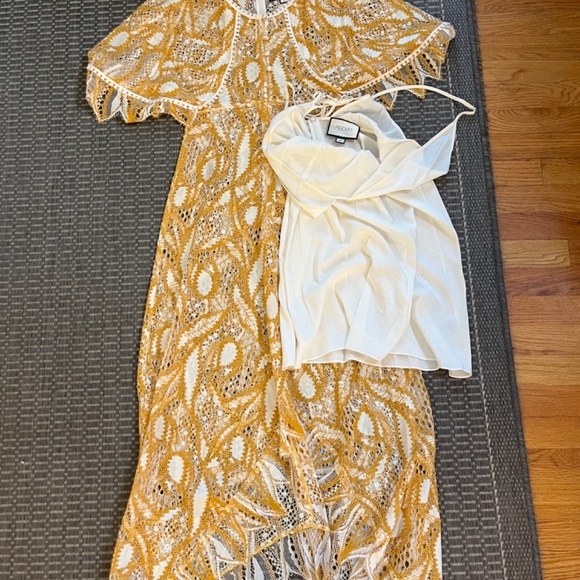 Alexis Diona asymmetric macramé lace midi dress - Picture 3 of 6